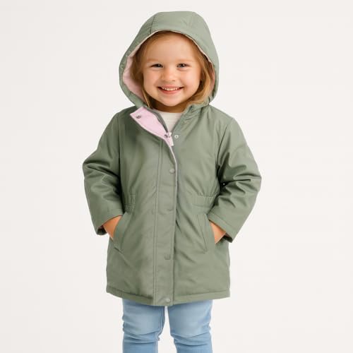 Image of Hunter Clothes Girls - Plush Lined Waterproof Rain Jacket with Hood | Lightweight Windbreaker Coat for Girls Sizes (2T-12)
