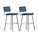 SoBuy Lot de 2 Tabourets de Bar Design Tabouret Haut de Bistrot avec Dossier et Repose-Pieds, Tabouret de Comptoir, Chaise de Bar Confortable, Bleu, FST90-Bx2
