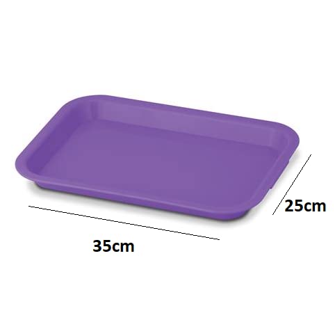 3 Pcs Dental Flat Tray Size B Autoclavable 250F Medical Procedure Instrument Set Up Flat Tray Size B - Purple