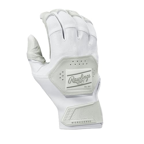 Rawlings | Adult Workhorse Baseball Batting Gloves | White/White | 2XLARGE — view 2