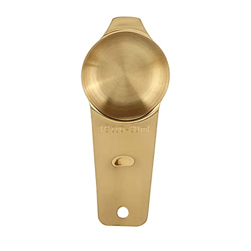 Conjunto de copos de colher de café, aço inoxidável, ouro, conjunto de copos medidores, 18 peças, co