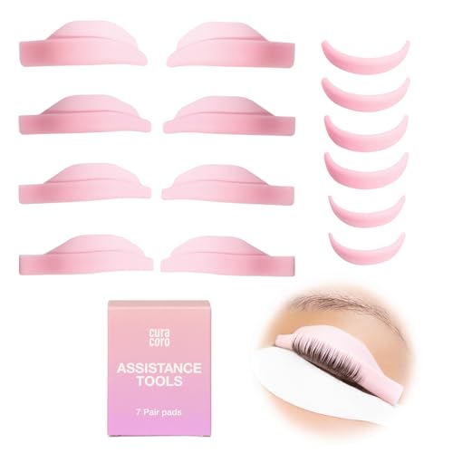 Curacoro Lash Lift Rods, 14 Pcs/7 Sizes Reusable Silicone Pads