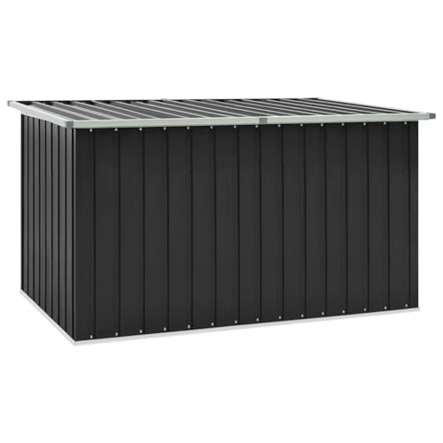 vidaXL Boîte de Rangement de Jardin, Coffre de Stockage, Outils de Jardinage, Organisateur de Terrasse Patio Arrière-Cour Extérieur, Anthracite