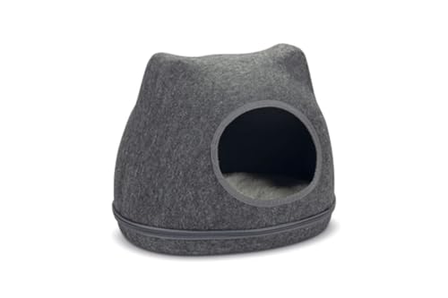 Yupik Niche pour Chat en Feutre Gris 40 x 33,5 x 35,5 cm