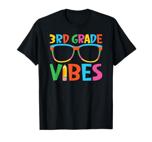 Third Grade Vibes Back to School 3rd Teacher Retro Teacher Women Kid T-Shirt