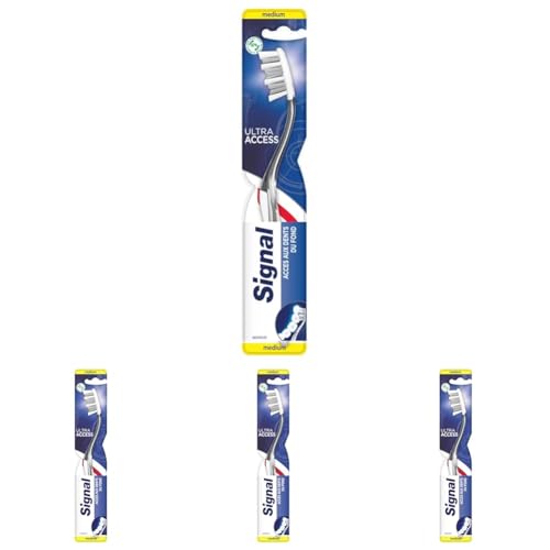 SIGNAL - Brosse à Dents Ultra Access - Une tête compacte pour atteindre toutes les zones - Nettoyage impeccable de l'intégralité de la bouche - Médium x1 (Lot de 4)