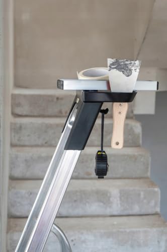 Drabest – Échelle Domestique – Escabeau – 8 marches – Hauteur de Travail 3,62m – Escabeau Pliant en Aluminium, Charge Max. 125 kg – avec Plateforme 25 x 26 cm, Pieds antidérapants – vue 6