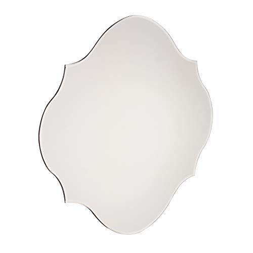 Designovation Reign Frameless Oval Scalloped Beveled Mirror, 16X20 #TOP1