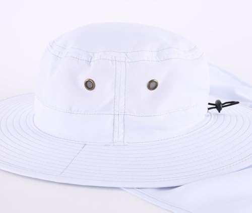 Image of Home Prefer UPF50 Mens Sun Hat with Neck Flap Quick Dry UV Protection Cap Womens Wide Brim Fishing Hat Neck Flap Beach Garden
