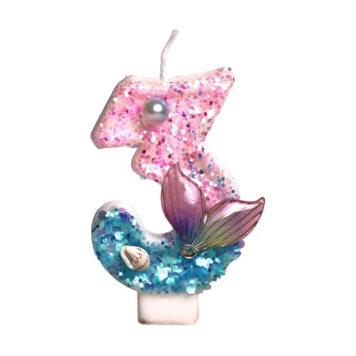 Artículos decorativos con números de sirenas para fiestas de cumpleaños infantiles y niñas, para decoración de tartas, aniversarios, fiestas, cumpleaños