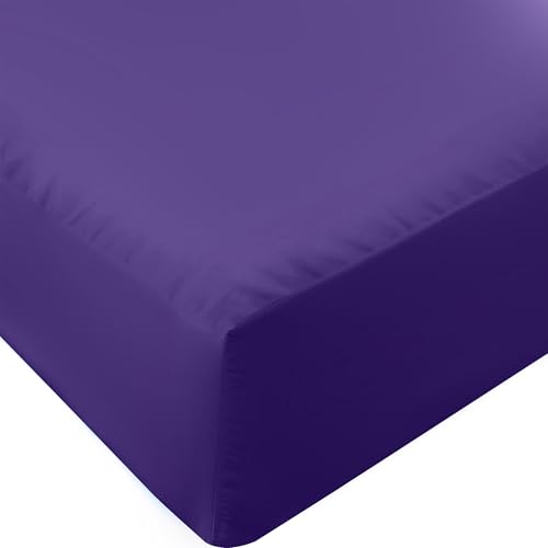 Image of Utopia Bedding Queen Fitted Sheet - Bottom Sheet - Deep Pocket - Soft Microfiber - Shrinkage and Fade Resistant - Easy Care -1 Fitted Sheet Only (Egg Plant)