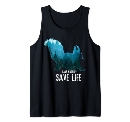 Squirrel Protect Save Nature | Día de los océanos | Día de la Tierra Camiseta sin Mangas