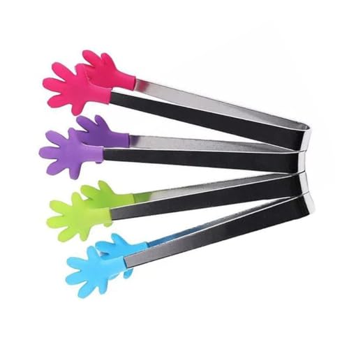 Gatuida 4 piezas Pinzas de Cocina de Silicona Reutilizables Resistentes y Multifunción para Servir Hielo Ensaladas y Alimentos Hogar y Buffet