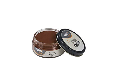 TRG the One - Crema Protectora para Calzado de Cuero a base de ceras | Betún para Zapatos de Piel y Piel Sintética | Nutre, da brillo y mantiene el color | Shoe Cream #157 Cuero, 50ml