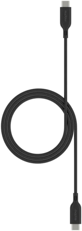 mophie Essentials USB-C to USB-C Cable (1M) – Fast Charging, Durable & Tangle-Free, High-Speed Data Transfer – Black