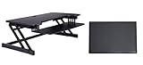 Rocelco 37.5' Deluxe Height Adjustable Standing Desk Converter with Anti Fatigue Mat BUNDLE - Quick...