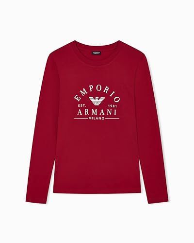 Emporio Armani T-Shirt emblématique Logoband à Manches Longues et col Rond pour Femme Rouge...