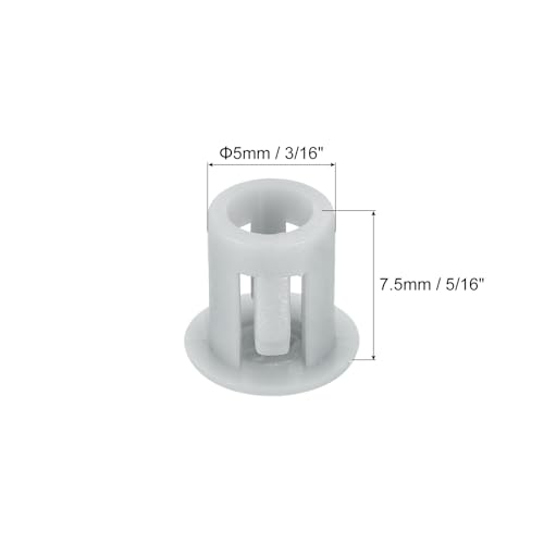 Image of MECCANIXITY 64PCS 5mm(3 /16 inch) Light Gray Plastic Hole Plugs, Flush Type Panel Hole Plugs Insert End Caps for Locking Hole Tubes Furniture Cabinet