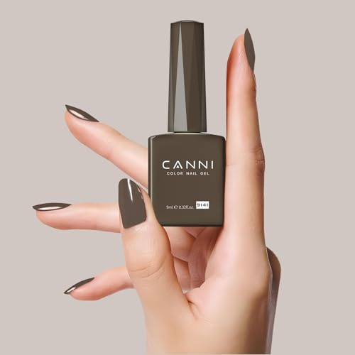 Image of CANNI Brown Gel Nail Polish, 1Pcs Brown Gel Polish Color Nail Polish High Gloss Soak Off U V Nail Manicure Salon DIY at Home