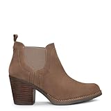 Botines camperos con tacón para mujer en piel color TAUPE, EU 39