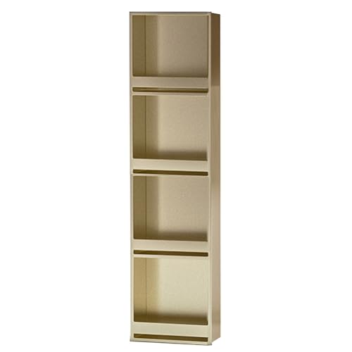 Niche de douche encastrée dorée 32x122 cm en acier inoxydable étanche sans carrelage