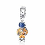 BEVALY Astronaut Dangle Charm Fit for Pandora Bracelets and Necklaces, 925 Sterling Silver Bead Jewelry Gift for Women