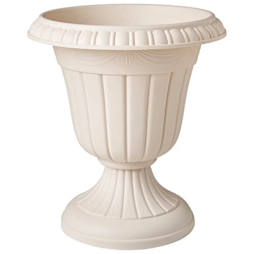 Arcadia Garden Products PL00BG Classic Traditional Plastic Urn Planter, 16” x 18”, Beige by Arcadia Garden Products - Image 2
