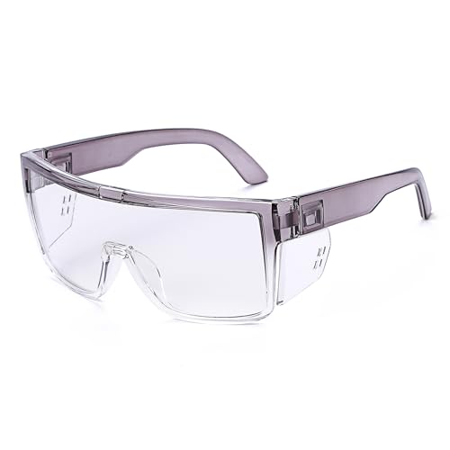 Image of UV400 Transition Photochromic Safety Glases Light to Dark Grey Lens ANSI Z87 Impact Approved
