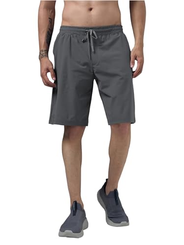 Image of TECHNOSPORT Men's Regular Fit Solid Sports Shorts with Duracool+ for Running, Training & Workout Wear