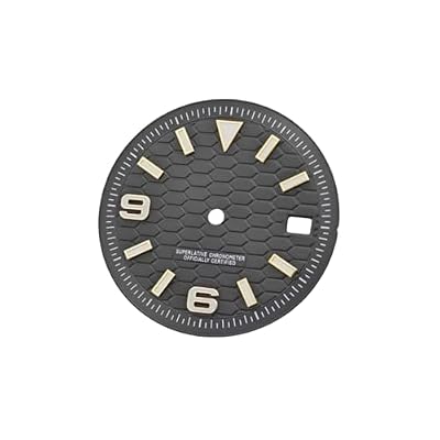 ROUREOX Quadrante Orologio 28.5mm Motivo Esagono Finestra Data Lume BGW9 Calibro NH35 Strumento Orologiaio DIY per Rolex/Seiko - 22 28.5MM