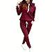 SMIDOW cyber of monday deals Sweatshirt Sets for Women Hoodie Sweatshirt Matching Sweatpants Lounge Set Fashion Loungewear Y2K Clothes women sweat suits 2 piece set M Red
