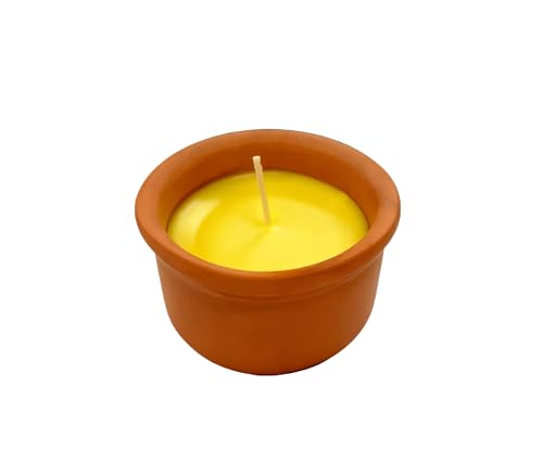 Cereria Di Giorgio - 2 Vasetti in coccio alla Citronella di Java 100% Naturale - Anti zanzare e insetti - Diametro 8 cm Altezza 4.5 cm - Durata 12 ore
