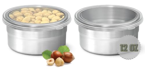 TAVVA 2 X 12oz Stainless Steel Containers with Lids - Leakproof w/Silicone Lids - BPA Free - Dishwasher & Freezer Safe - Portable & Reusable - Stainless Steel Storage Food Snack Containers