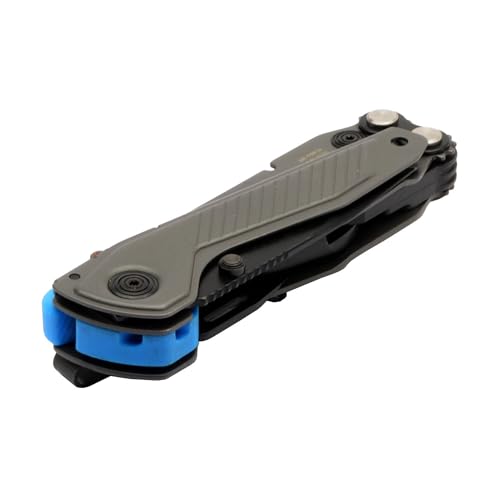SOG Everyday Daily Solution EDC Flash MT Multi-Tool with CRYO D2 Steel Compact Pocket Size, 7 Tools, Stainless-Steel Housing, Urban Gray & Cyan by SOG - Image 6