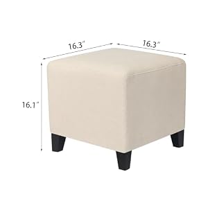 Square Ottoman, Upholstered Cube Ottoman Foot Stool with Legs, Versatile Footstools and Ottomans Small for Living Room, Bedroom, or Under Desk(Beige) Square Ottoman Upholstered Cube Ottoman Foot Stool with Legs Versatile Footstools and Ottomans Small for Living Room Bedroom or Under DeskBeige