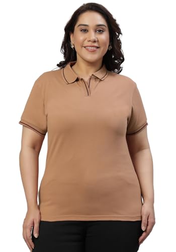 Image of Wear Your Opinion Women's Plus Size Tipped Collar Neck Polo Tshirt