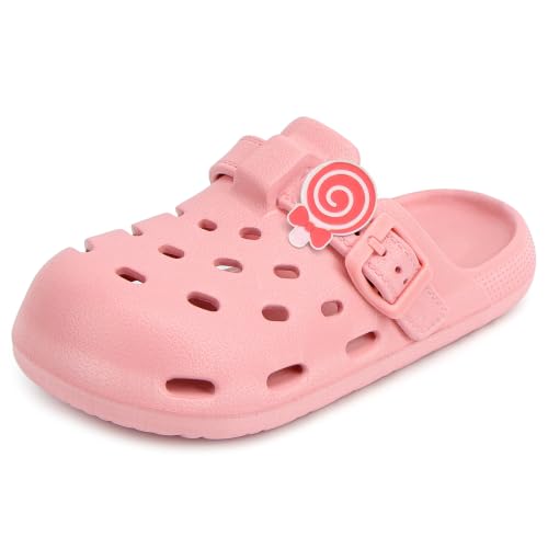 Image of INMINPIN Kids Clogs with Funny Charms Boys Girls Sandals,PNK,C 10-10.5
