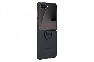 Samsung Silicone Ring Case EF-PF766 für das Galaxy Z Flip7, Smartphone Cover, Handy-Hülle inklusive Ringhalter, Silikon, Schutz Case, stoßfest, dünn und griffig, Black