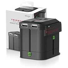 elago Tripshell Universal Travel Adapter with Dual USB Charging Ports for USA EU UK AUS AISA - International All in One Worldwide Converter