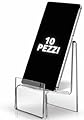 10 Espositori per cellulari, supporto, porta cellulare in plexiglass, per smartphone di nuova generazione, da vetrina trasparente con porta prezzo frontale