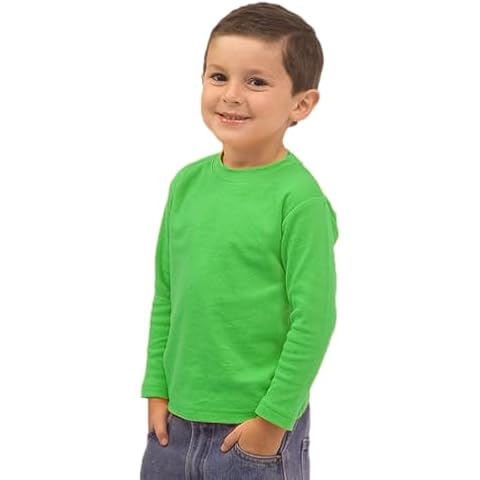 Monag Long Sleeve Toddler T-Shirt, Kids Unisex Long Sleeve Lime Green Tshirt (2T, Lime) Cover