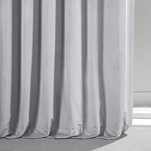 Image of HPD Half Price Drapes Signature Plush Velvet Blackout Curtains for Bedroom (1 Panel), 50W X 96L Hotel Black Out Curtains for Living Room, Thermal Insulated Blackout Curtains for Windows, Concrete Grey