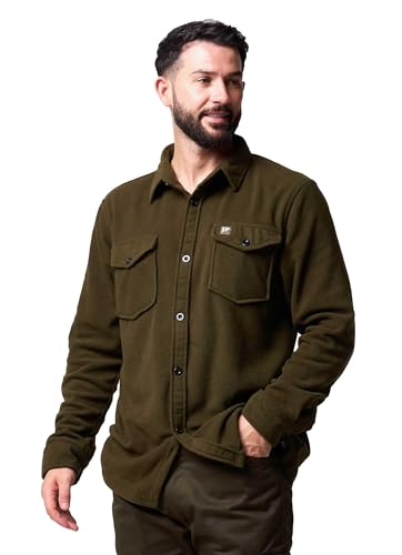 JACK PYKE Polar-Fleece-Hemd, dark olive, L