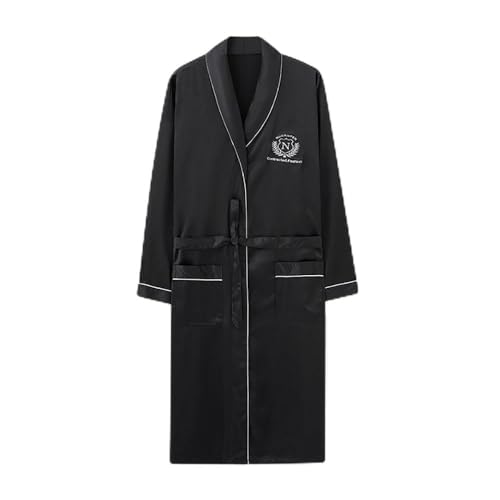 bathrobe Spring Summer Ice Silk Thin Men Bathrobe Casual Shower Robe Smooth Satin Comfortable Soft unisex-adult