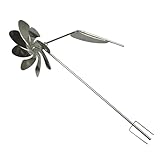 Metal Windmill Stake, Rustproof Decorative Wind Spinner, 360 Degree Rotation Stainless Steel Wind Sculpture for Garden Yard Lawn, Easy to Assemble with Stabilizing Stake - Image 8