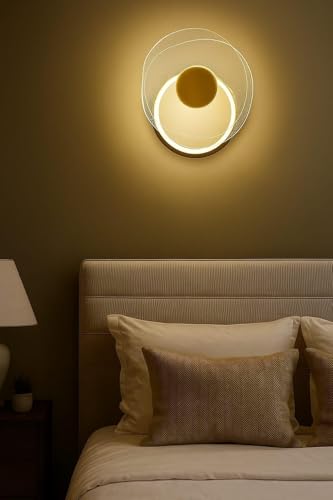Image of FILLISKA Luxurious Acrylic Crystal Wall Lamp with Adjustable Colour Changing Function, Elegant Finish (Acrylic FrenchGold-B52)(1 Year Warranty)