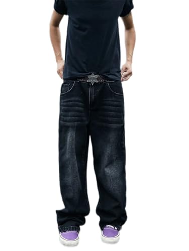 Men's Casual Loose Straight Jeans Street Design Slim Style Suitable for Daily Casual