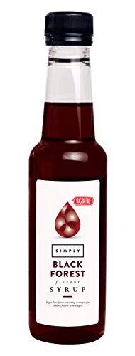 Simply Sugar Free Black Forest Syrup Low Calorie Vegan & Nut Free Flavoured Syrup for Coffee Cocktails & Baking (250ml)