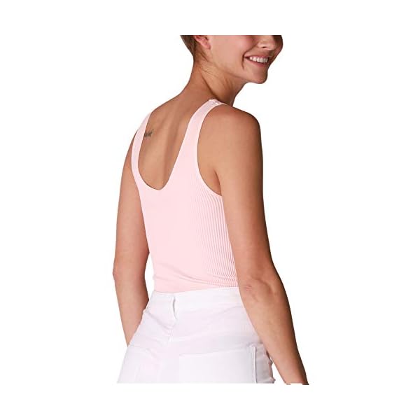 NIKIBIKI-Women-Seamless-Ribbed-V-Neck-Bodysuit-Made-in-USA-One-Size NIKIBIKI Women Seamless Ribbed V-Neck Bodysuit, Made in U.S.A, One Size (Baby Pink)