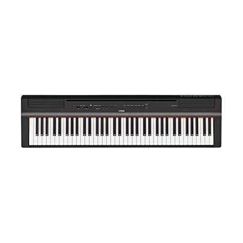 Yamaha P-121B - Piano digital compacto, con 73 teclas sensibles a la pulsación, compatible con la aplicación Smart Pianist, en color negro